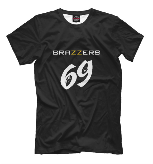 Мужская футболка с изображением Brazzers 69 цвета Белый