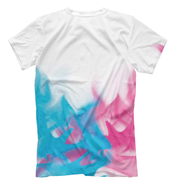 Мужская футболка с изображением Brawl Stars Neon Gradient (дым) цвета Белый