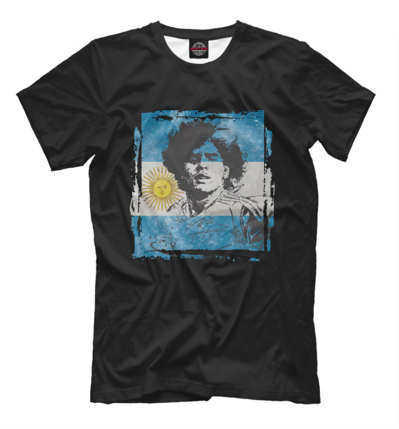 Мужская футболка с изображением Maradona цвета Белый