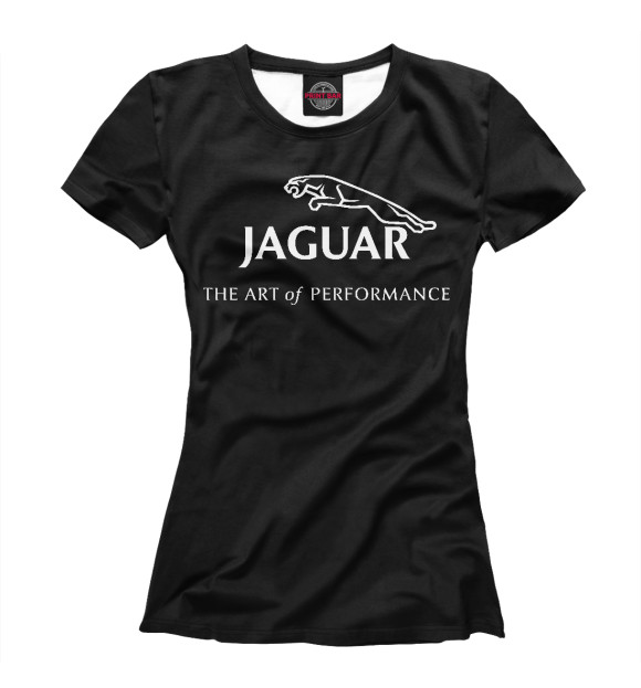 Женская футболка с изображением Ягуар цвета Белый