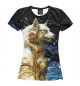 Женская футболка Космический волк