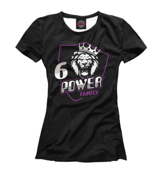 Футболка для девочек 6 power family фиолетовый
