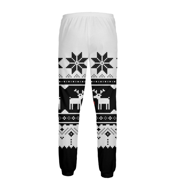 Мужские спортивные штаны с изображением Скандинавские олени цвета Белый