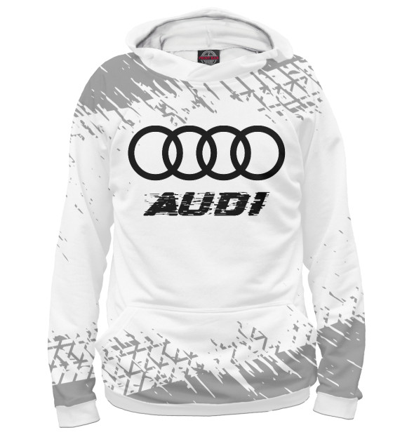 Женское худи с изображением Audi Speed Tires Logo цвета Белый