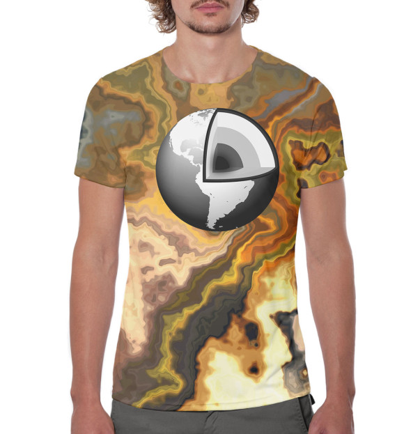 Мужская футболка с изображением Планета цвета Белый