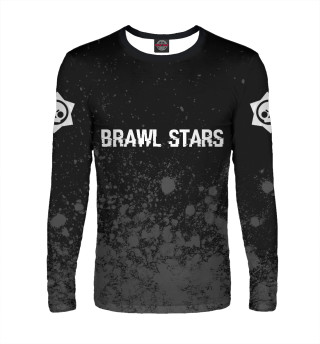 Мужской лонгслив Brawl Stars Glitch Black лого на рукавах