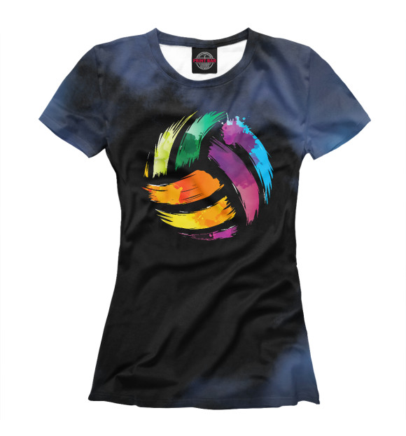 Женская футболка с изображением Colorful Volleyball Cute цвета Белый