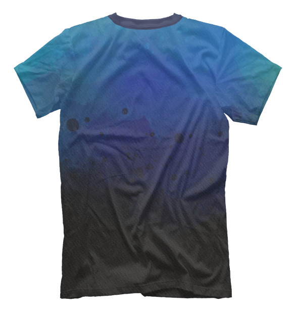 Мужская футболка с изображением Градиент (синий-черный) цвета Белый