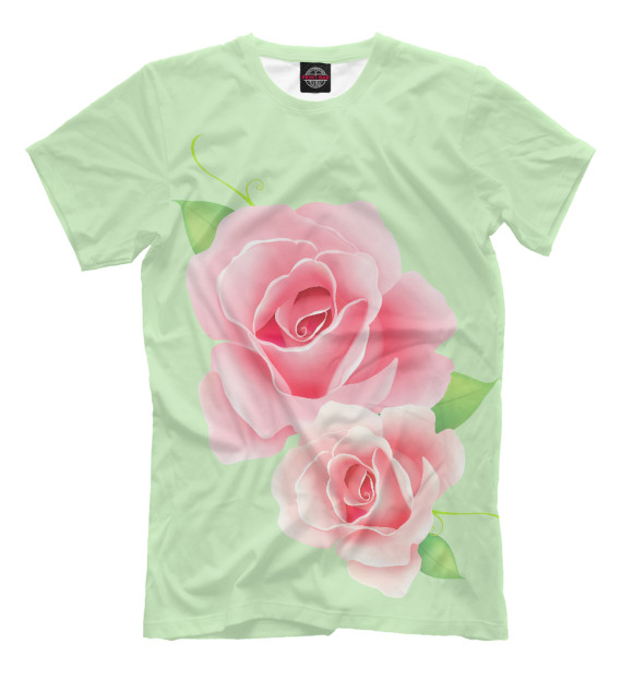 Мужская футболка с изображением Розы цвета Бежевый