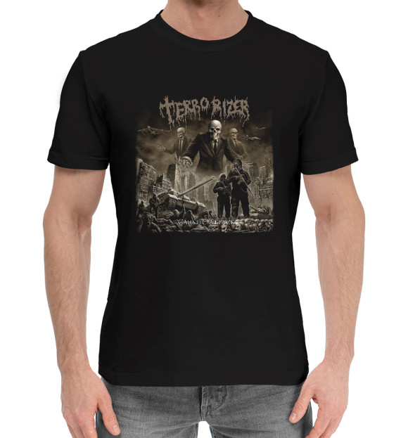 Мужская хлопковая футболка с изображением Terrorizer цвета Черный