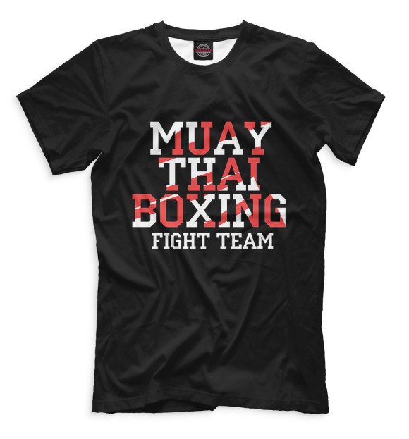 Мужская футболка с изображением Muay Thai Boxing цвета Черный