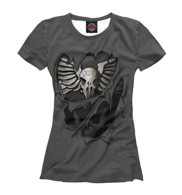 Женская футболка с изображением Гвардия Ворона цвета Белый