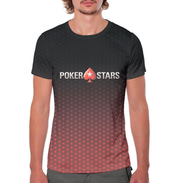 Мужская футболка с изображением Pokerstars цвета Белый