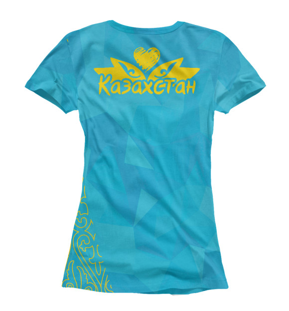 Женская футболка с изображением Kazakhstan цвета Р‘РµР»С‹Р№