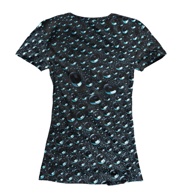 Женская футболка с изображением Капли воды цвета Белый