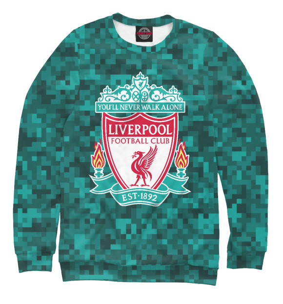 Мужской свитшот с изображением Liverpool FC Camouflage цвета Белый