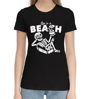 Хлопковая футболка для девочек Жизнь это Пляж