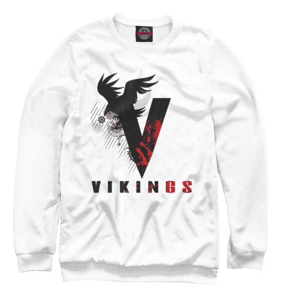 Мужской свитшот с изображением Vikings цвета Белый