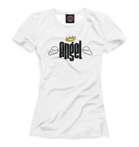 Женская футболка с изображением Angel цвета Белый