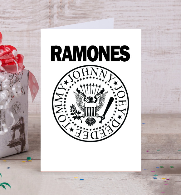 Открытка с изображением Ramones цвета Белый
