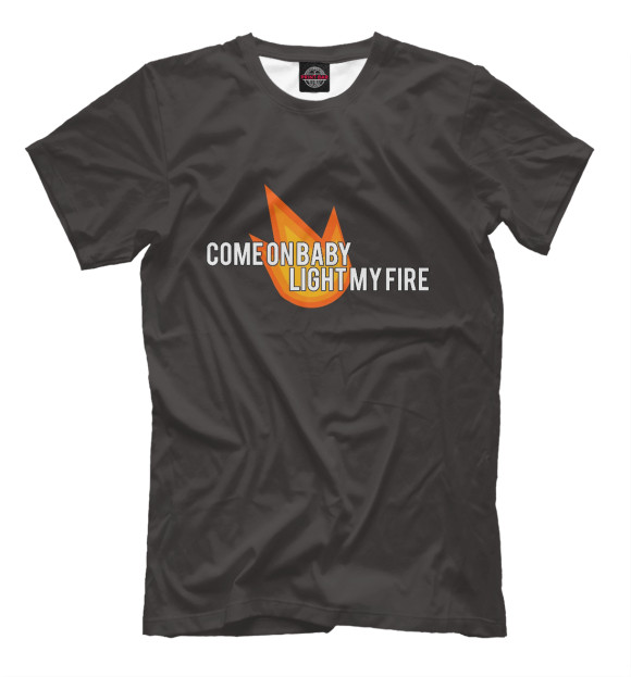 Мужская футболка с изображением Come on baby light my fire цвета Темно-красный