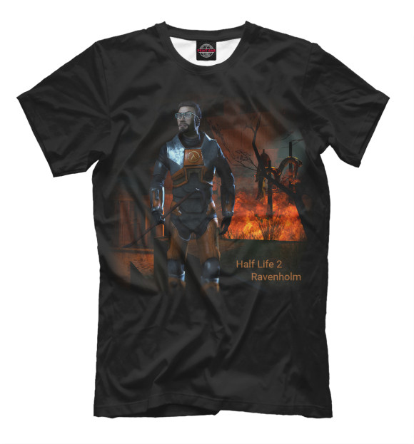 Мужская футболка с изображением Half-Life 2 Ravenholm цвета Черный