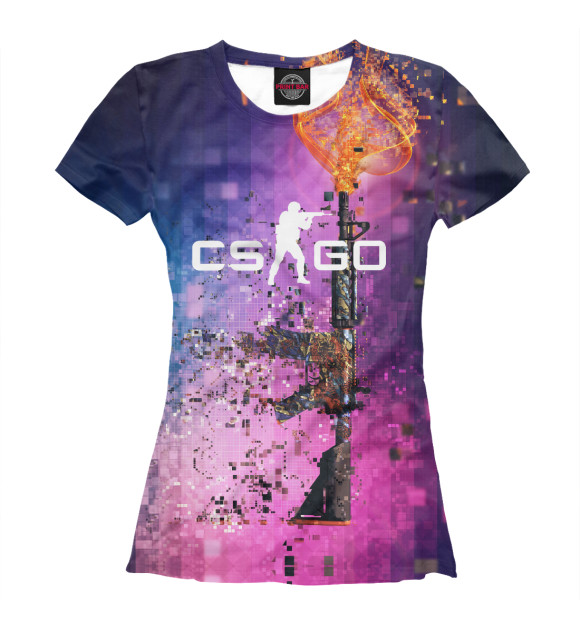 Женская футболка с изображением CS : GO цвета Белый