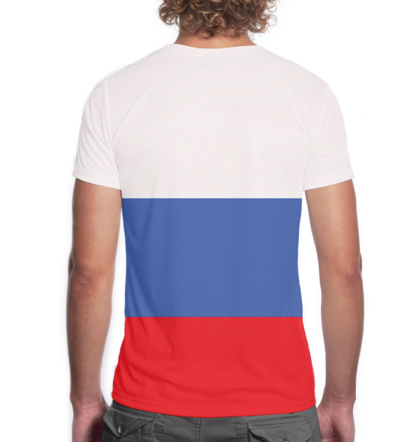 Мужская футболка с изображением Триколор и герб цвета Белый
