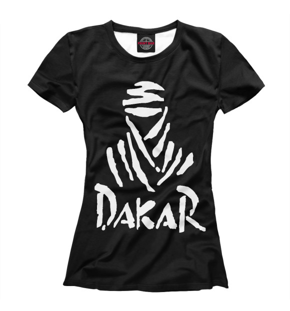 Женская футболка с изображением DAKAR RALLY цвета Белый