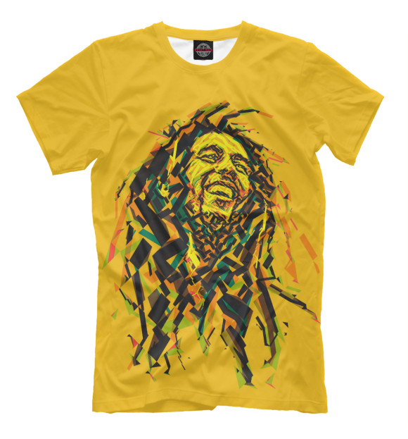 Мужская футболка с изображением Bob Marley арт цвета Хаки
