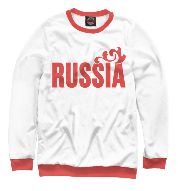 Свитшот для мальчиков с изображением Russia цвета Белый
