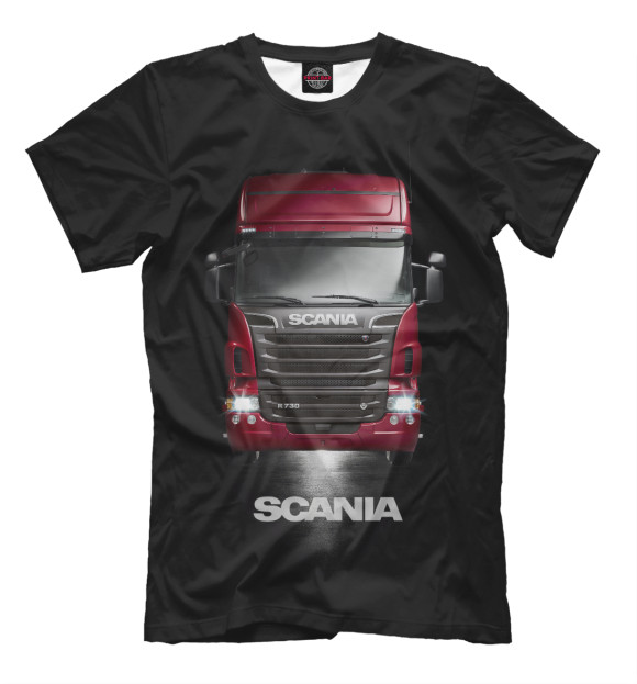 Футболка для мальчиков с изображением Scania цвета Черный