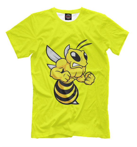 Мужская футболка с изображением Шмель цвета Желтый