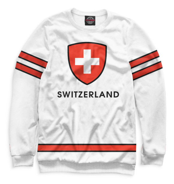 Свитшот для девочек с изображением Сборная Швейцарии цвета Белый