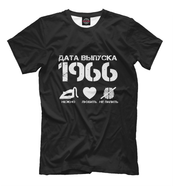 Мужская футболка с изображением Дата выпуска 1966 цвета Черный