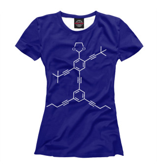 Женская футболка Химия Нанопуты Синий фон
