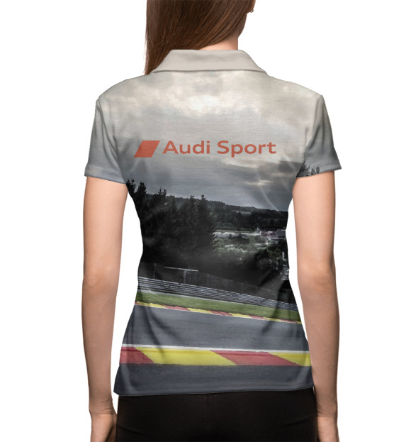 Женское поло с изображением Audi Motorsport цвета Белый