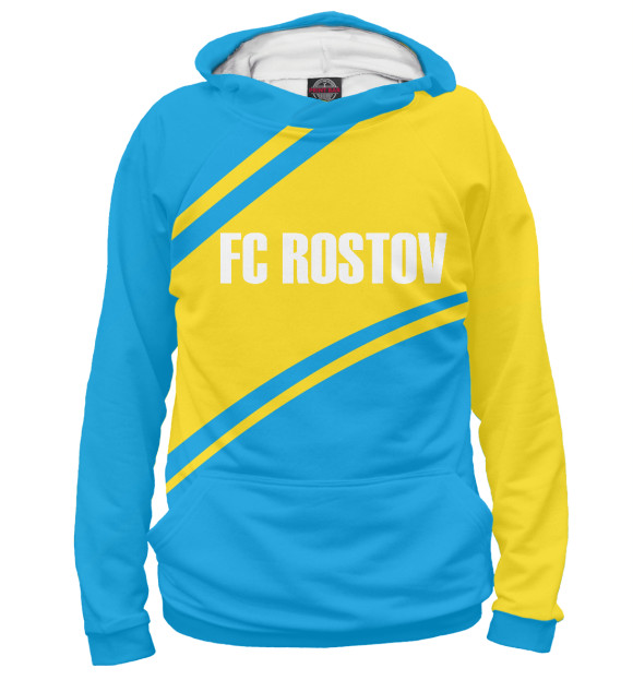 Мужское худи с изображением FC Rostov цвета Белый