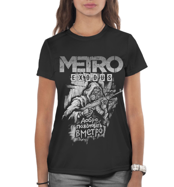 Женская футболка с изображением Metro Exodus цвета Белый