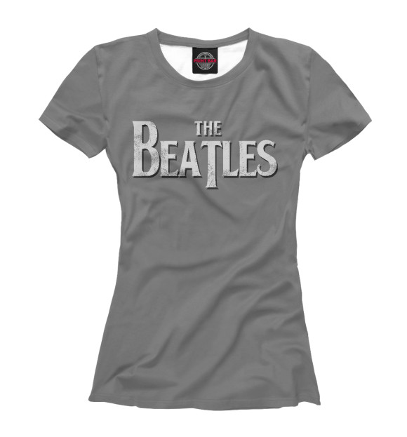 Женская футболка с изображением The Beatles Gray цвета Белый