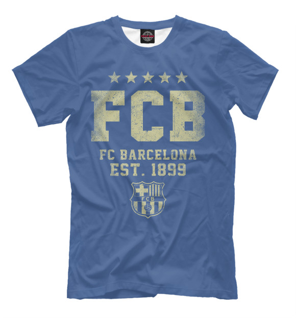 Футболка для мальчиков с изображением Барселона цвета Грязно-голубой