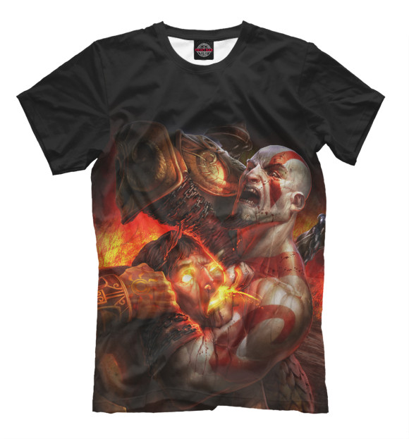Мужская футболка с изображением God of War 3 цвета Молочно-белый