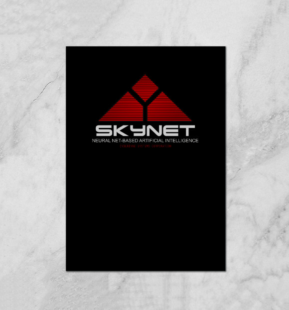 Плакат с изображением skynet logo dark цвета Белый