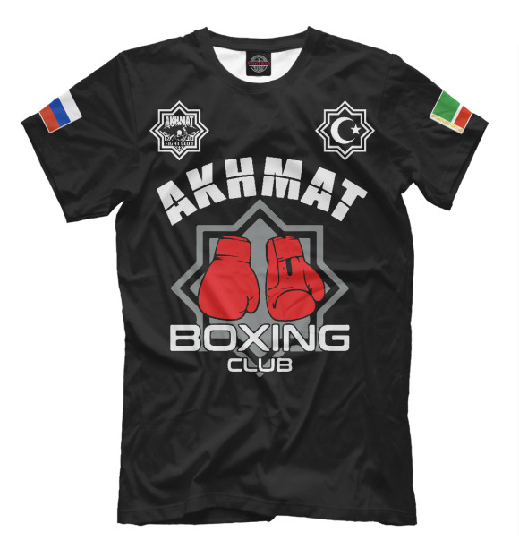 Мужская футболка с изображением Akhmat Boxing Club цвета Черный