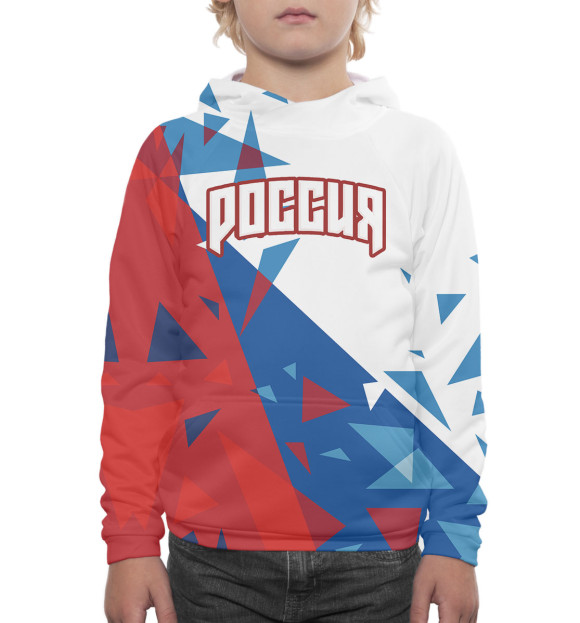 Худи для мальчика с изображением Сборная России цвета Белый