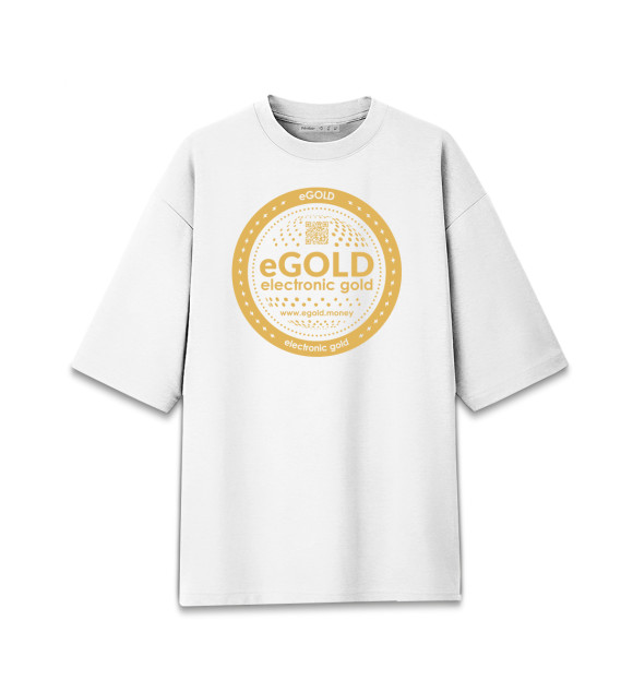 Женская футболка оверсайз с изображением WhiteGold stablecoin eGOLD цвета Белый