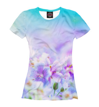Женская футболка Сиреневые цветочки