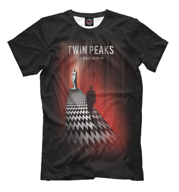 Мужская футболка с изображением Tween peaks цвета Черный