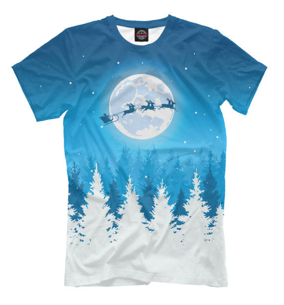 Мужская футболка с изображением С Рождеством цвета Грязно-голубой