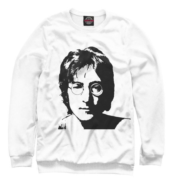 Мужской свитшот с изображением Джон Леннон цвета Белый